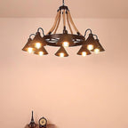 Hemp Rope Industrial Horn Chandelier