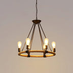 Hemp Rope Industrial Large Circle Chandelier