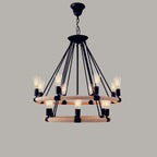 Hemp Rope Industrial Large Circle Chandelier