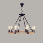 Hemp Rope Industrial Large Circle Chandelier