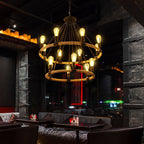 Hemp Rope Industrial Large Circle Chandelier