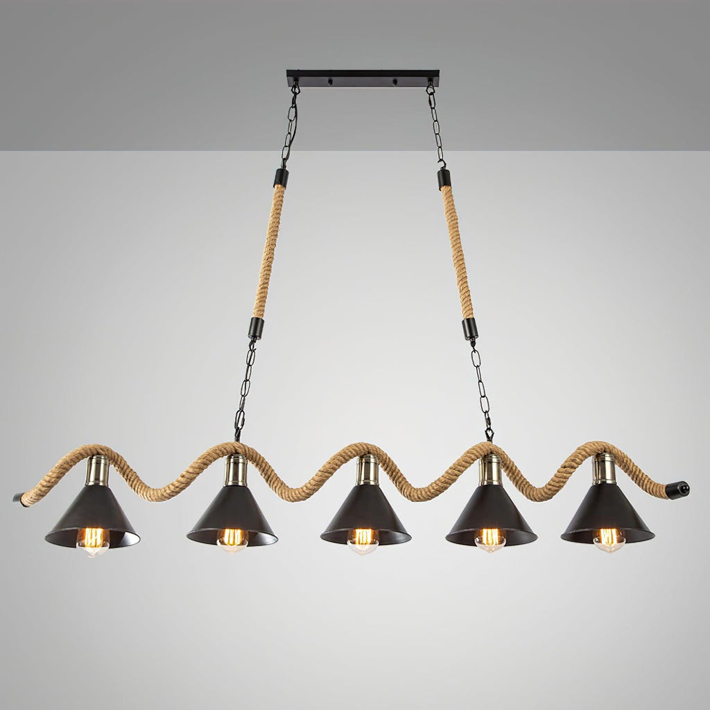 Hemp Rope Industrial Wave Chandelier