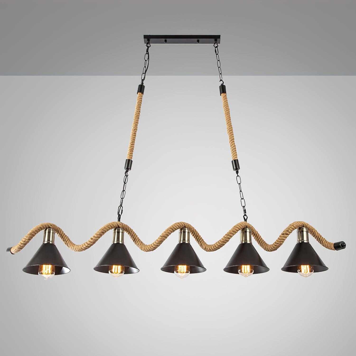 Hemp Rope Industrial Wave Chandelier