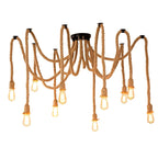 Hemp Rope Scattered Flower Chandelier