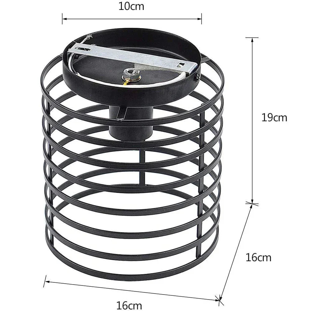 Iron Cage Ceiling Light Modern Nordic Retro Black Loft E27 Home Lighting