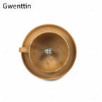 Nordic Wood Cup Ceiling Light: Modern Industrial Wooden Lamp for Living Room Bedroom