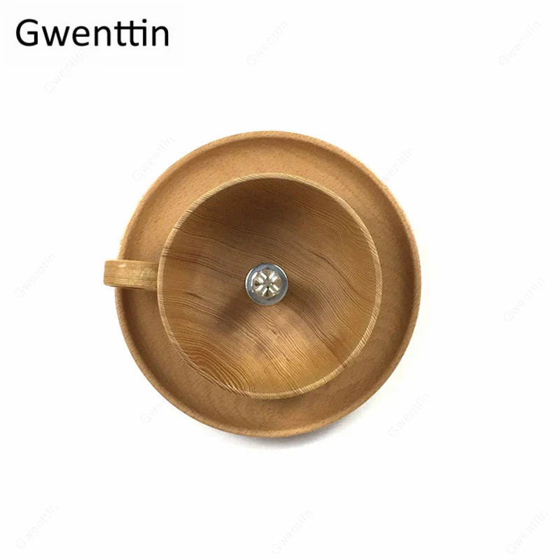Nordic Wood Cup Ceiling Light: Modern Industrial Wooden Lamp for Living Room Bedroom