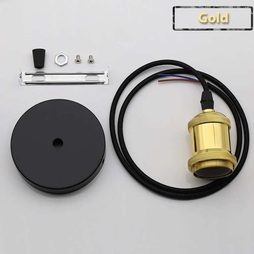 Vintage E27 Socket Pendant Lights with Edison Bulb Lamp Bases