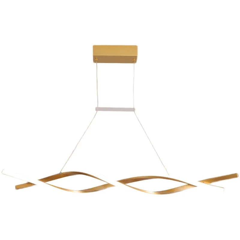 Modern Aluminum Pendant Chandelier in Black/Gold/White for Office Dining Room Decor