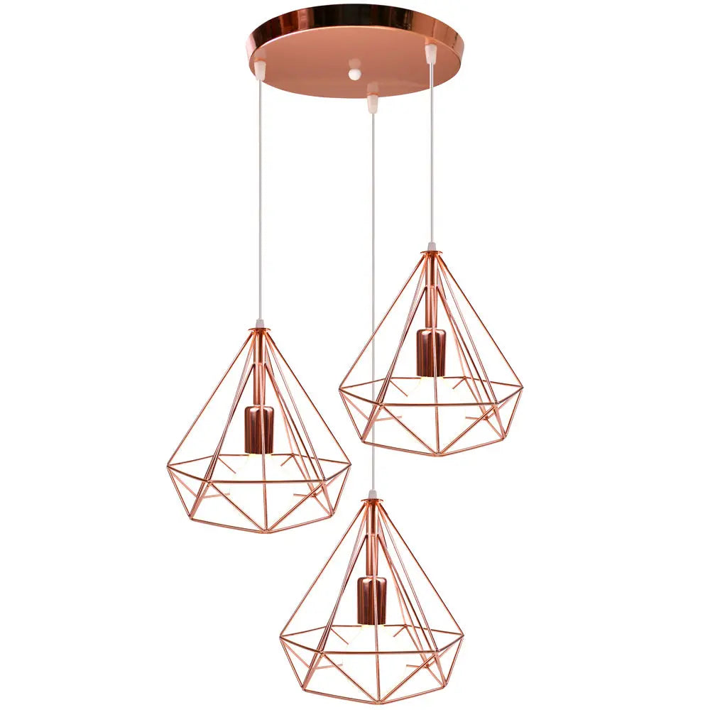 Industrial LED Pendant Light Vintage Loft Cage Hanging Lamp for Home Decor