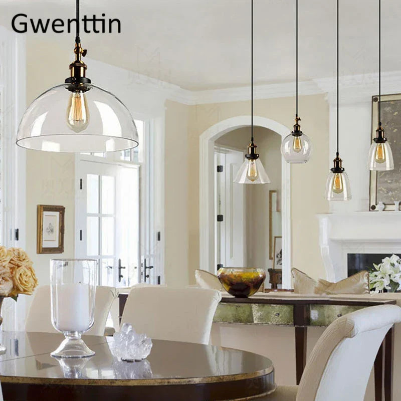 Industrial Glass Pendant Light for Modern Home Decor