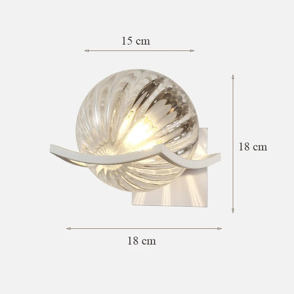 Moon Glass Wall Lamp for Bedroom Decoration - LED Night Light Fixtures