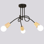 Modern Iron Ceiling Chandelier: 3/5 Sockets Lights for Living Room & Bedroom