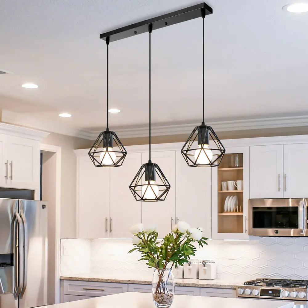 Vintage Cage Pendant Light Chandelier for Home Kitchen Living Room Lighting