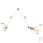 Swing Arm LED Wall Lamp Adjustable White Black Bedside Study Loft Vintage Reading Light