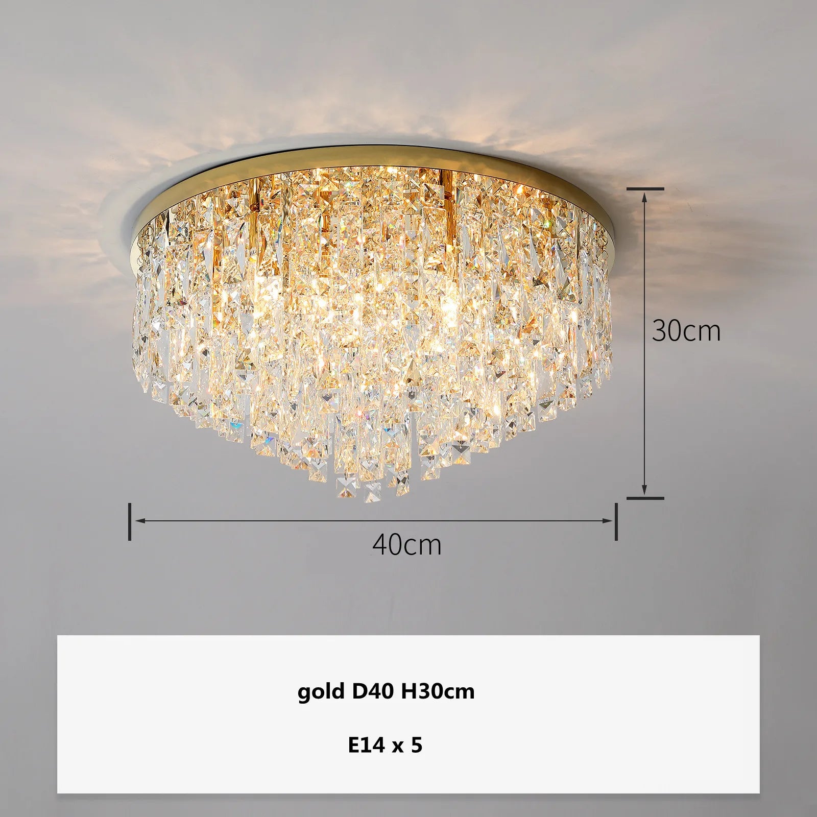 Modern Bedroom Crystal Ceiling Lamp Gold/Chrome Steel LED Lights