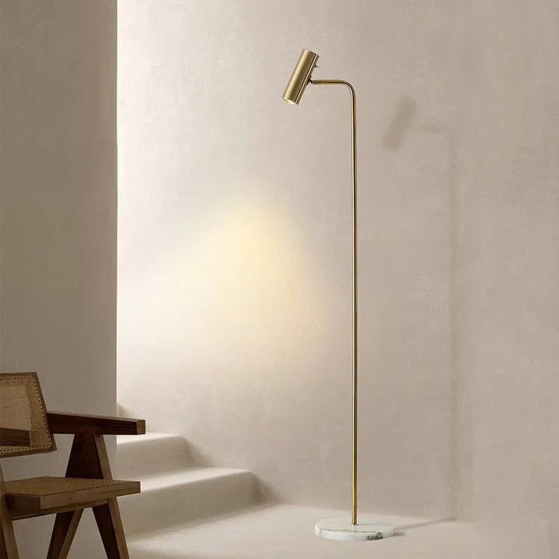 Metal Marble Base Floor Lamp - Minimalist Modern Standing Light