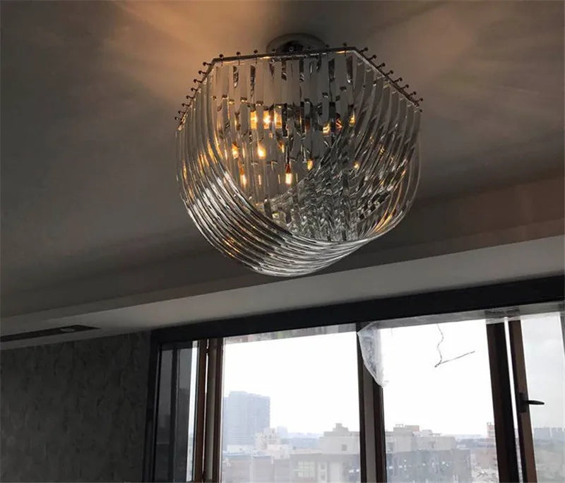 Art Glass Tube Pendant Chandelier Dining Room Hanging Lamp