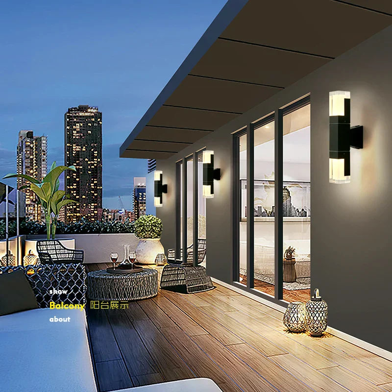 Outdoor LED Wall Lamp Gold Black Sconce IP65 Waterproof Garden Lighting