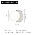 Nordic Glass Round Wall Lamp LED for Bedroom Aisle Stairs Entrance