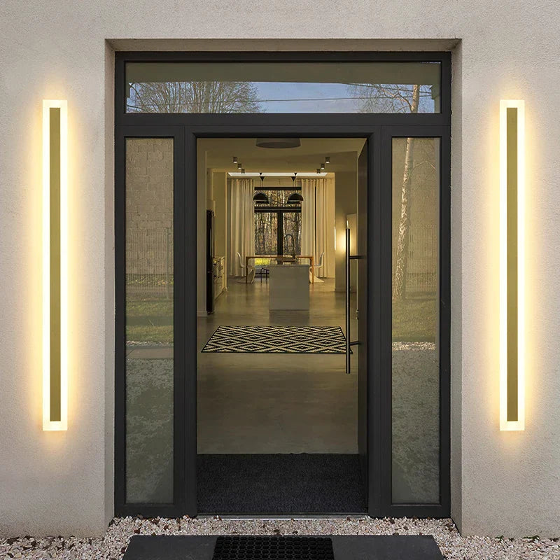 LED Wall Lamp: Waterproof, Dimmable, Aluminum, Outdoor Sconce Light - Gold