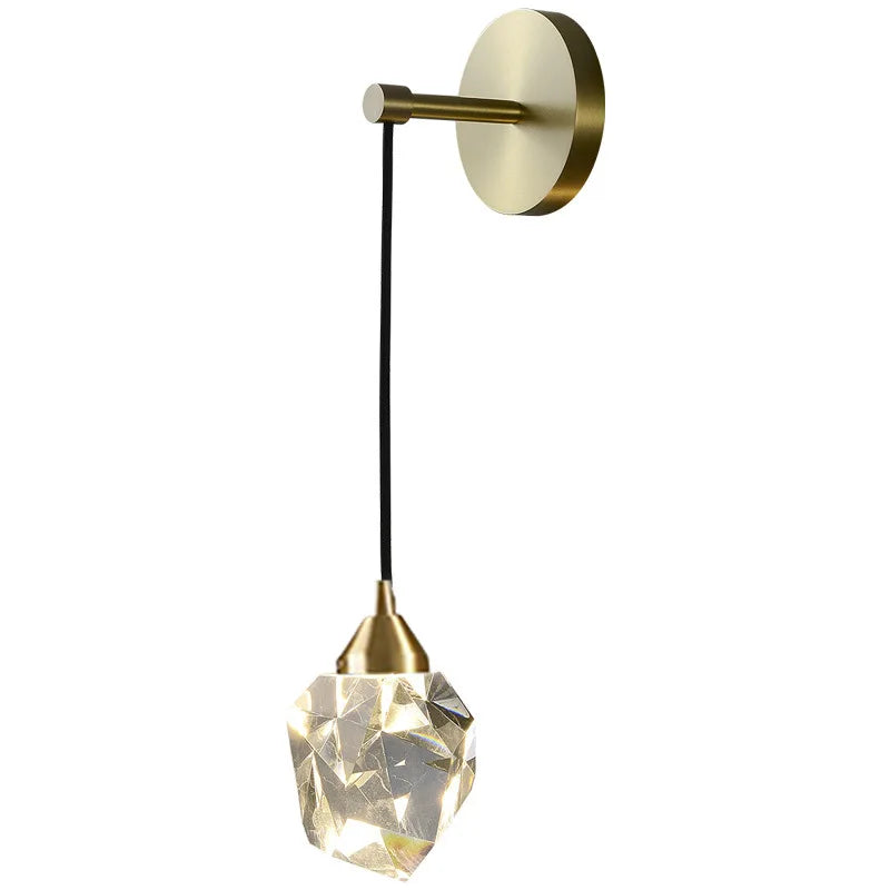 Crystal Golden Wall Sconce for Modern Indoor Lighting Decor