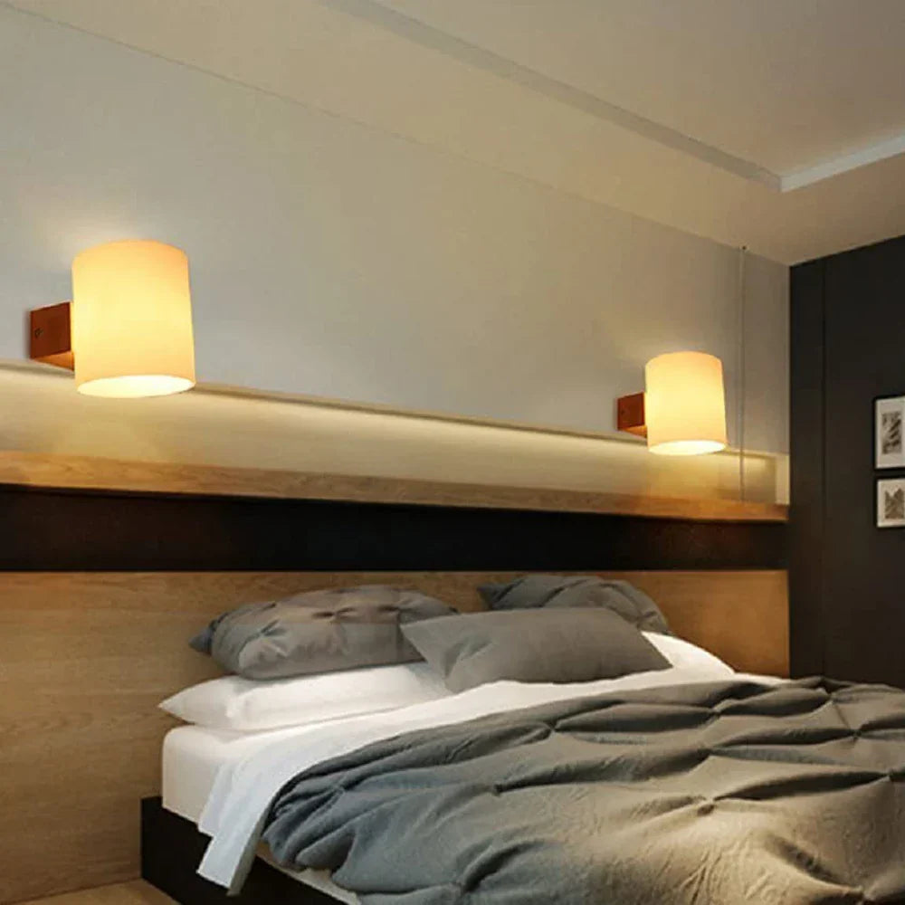 LED Wooden Wall Sconce | Modern Japanese Nordic Style Lamp for Home Bedroom
