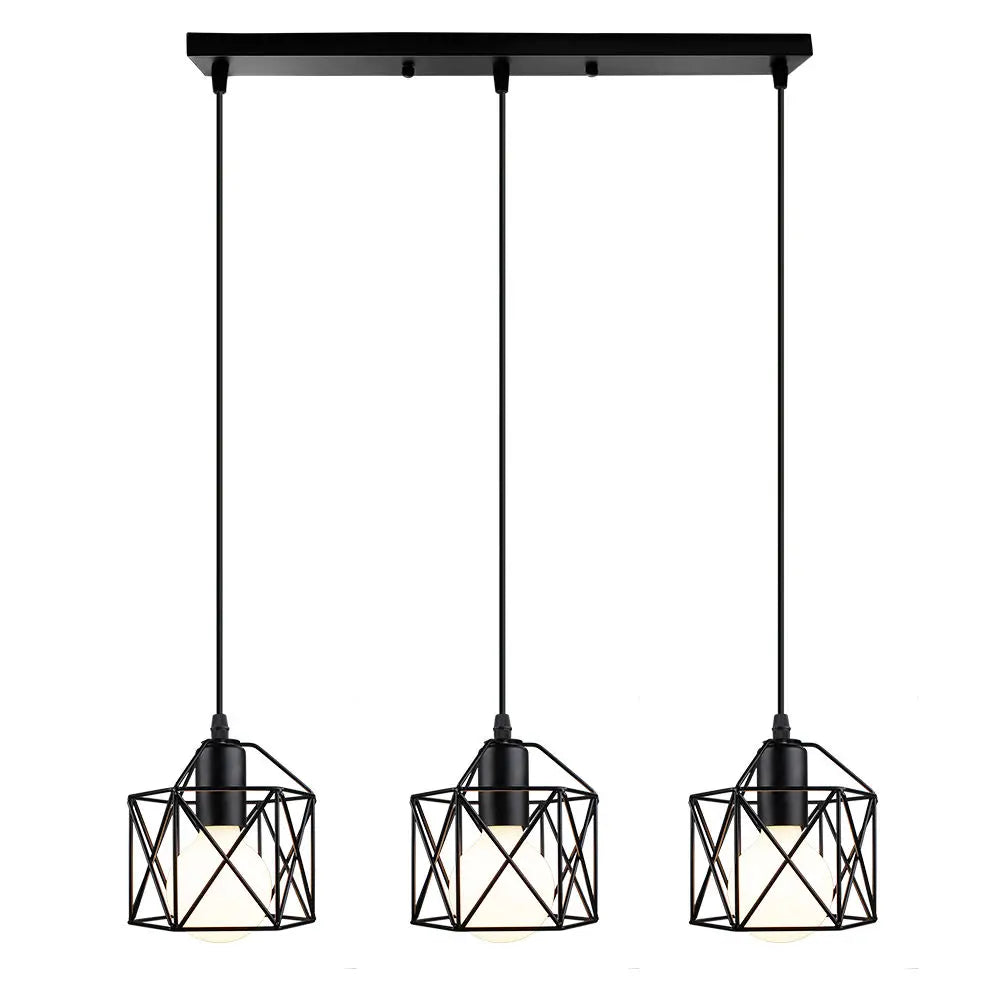 Modern Black Cage LED Pendant Light for Home & Commercial Lighting