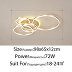 LED Rings Ceiling Chandelier for Decorative Living Room, Dimmable Indoor Lamps