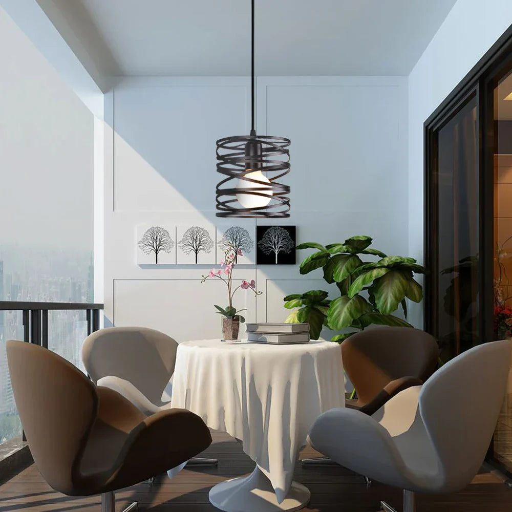 Ribbon Spiral Swirl LED Pendant Chandelier for Living Room & Kitchen