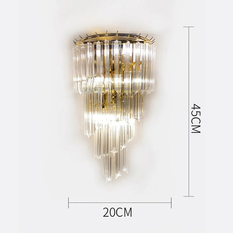 Crystal Wall Lamp: Elegant Lighting for Living Room, Bedroom, and Staircase
