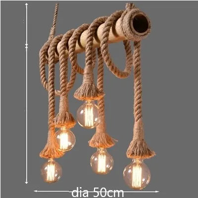 Bamboo Pendant Lights: Vintage Loft Lighting Fixtures for Kitchen, Cafe, Bar.