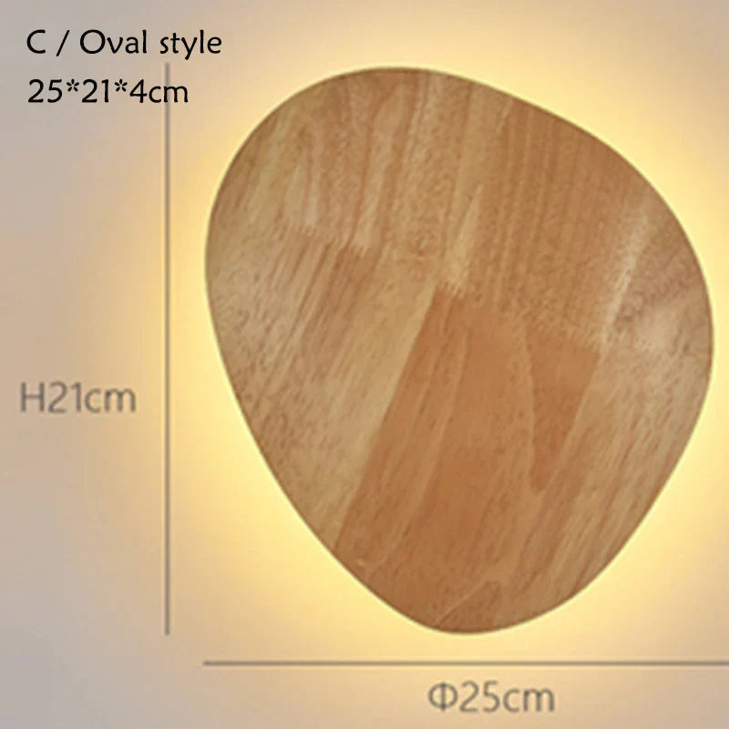 LED Wooden Wall Lamp: Modern Nordic Style Bedroom Wall Light, AC110-240V