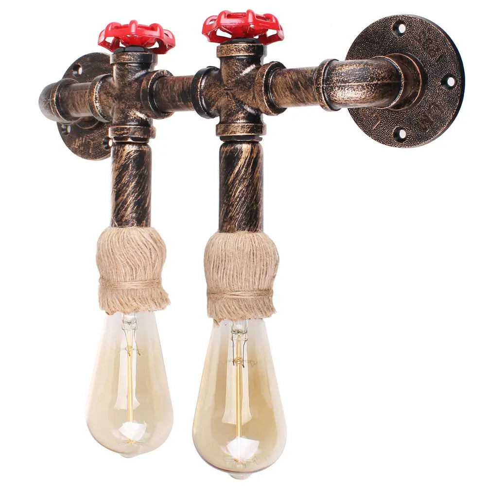 Water Pipe Wall Light Retro Iron Multi Lights E27 Vintage Industrial Loft