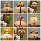 Dragonflys Tiffany Stained Glass Table Lamp Vintage Bedroom Desk Light