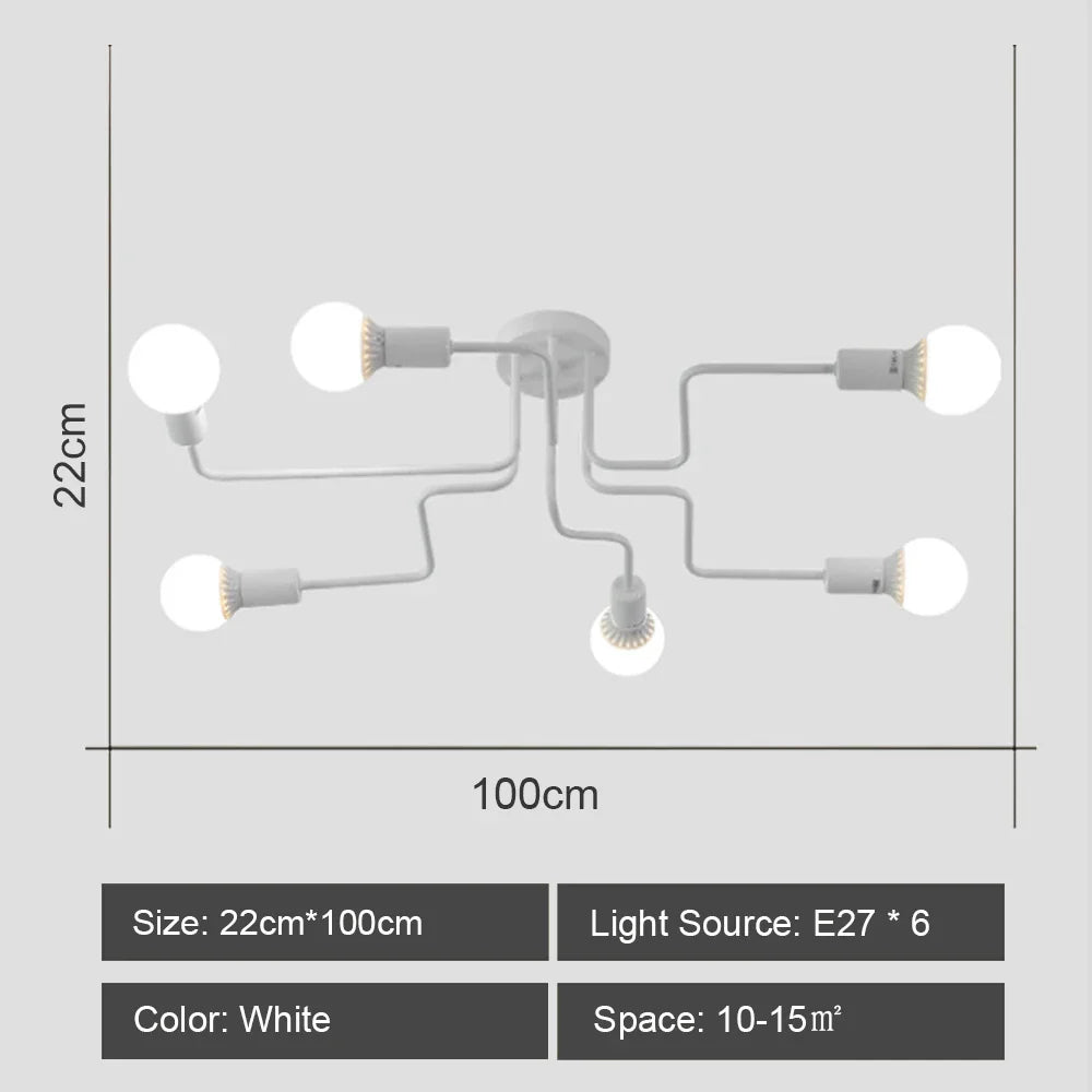 Retro Industrial Loft Sputnik Chandelier for Home Decor Dinning Cafe Bar