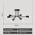 Modern Rod Iron Sputnik Chandelier Vintage Ceiling Lamp for Home Lighting