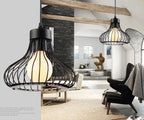 Iron Cage Pendant Lights for Modern Vintage Loft, Retro Home Decor Kitchen Bar LED