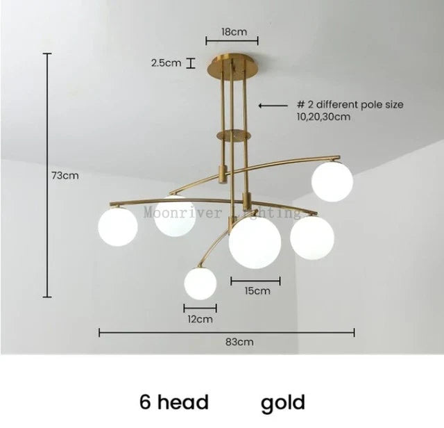 Nordic Bean Chandelier: Modern, Simple, Creative Lighting for Living Room, Dining Room, Bedroom