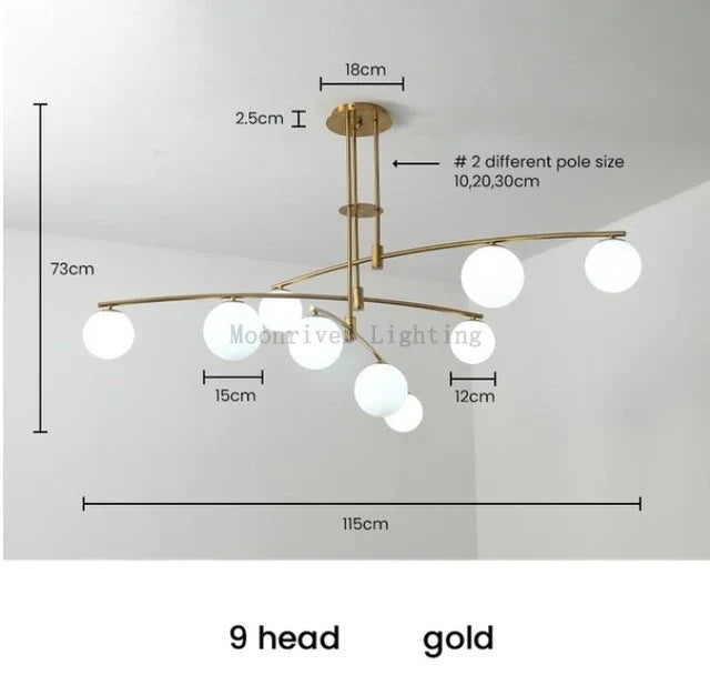 Nordic Bean Chandelier: Modern, Simple, Creative Lighting for Living Room, Dining Room, Bedroom