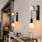 Industrial Pulley Wall Light - Retro Loft Sconce Fixture for Home, Cafe, Bar