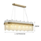 Luxury Gold Metal LED Chandeliers with Adjustable Brightness and Grey/White Glass