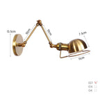 Swing Arm LED Wall Lamp Adjustable White Black Bedside Study Loft Vintage Reading Light