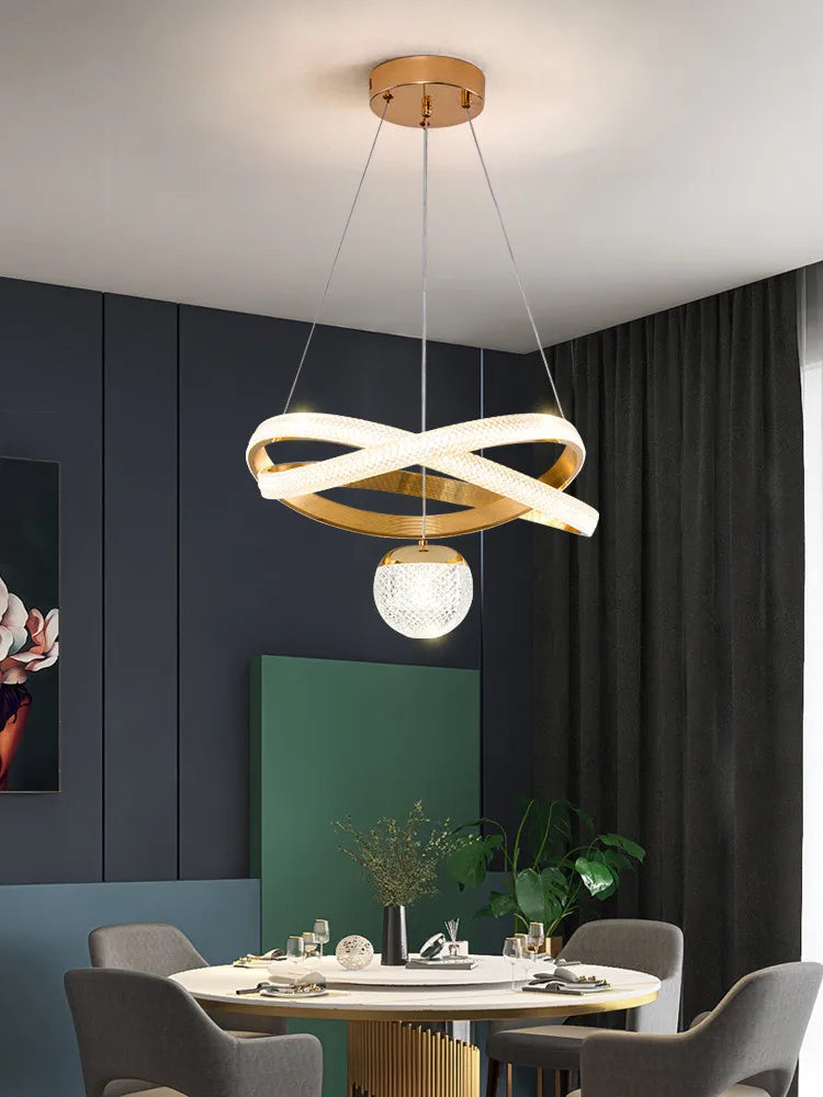 Modern Art Three-Head Chandelier for Dining Room and Bedroom