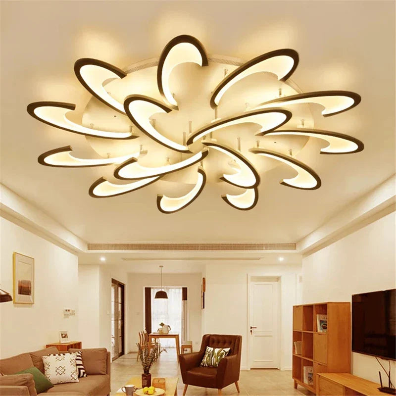 Petal Ceiling Lamp - Modern Black White Minimalist Lighting