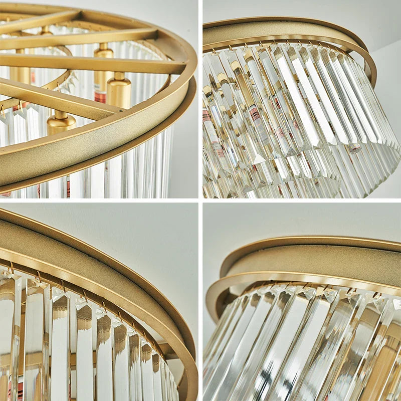 Crystal LED Ceiling Chandelier for Modern American Minimalist Décor