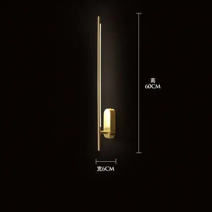 Nordic Copper Line Wall Lamps: Modern Bedroom LED Lights, Living Room Stair Decor