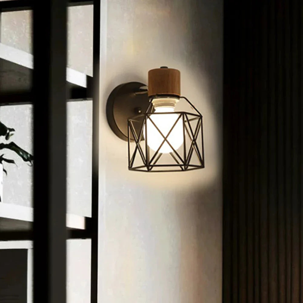 Iron Cage LED Wall Light for Home Decor Indoor Lighting Fixture