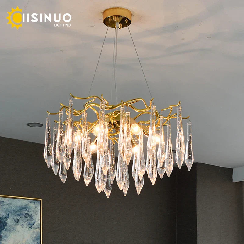 LED Crystal Chandelier: Luxury Home Decoration Living Room Hanging Lamp