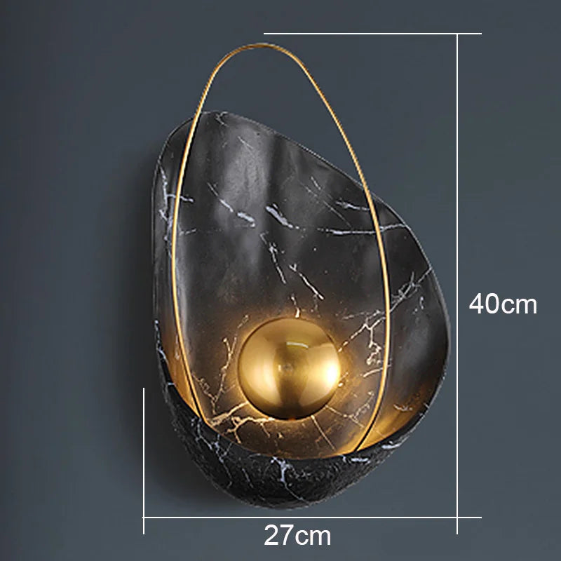 Marble Shell Wall Lamp, Nordic Modern Design for Living Room Bedroom Aisle.